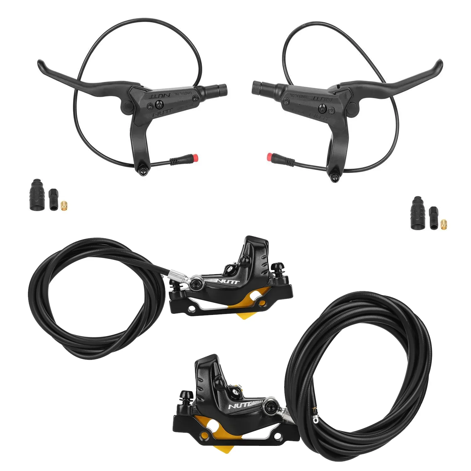 Kit frână hidraulică NUTT cu 4 pistoane față-spate pentru KuKirin G4