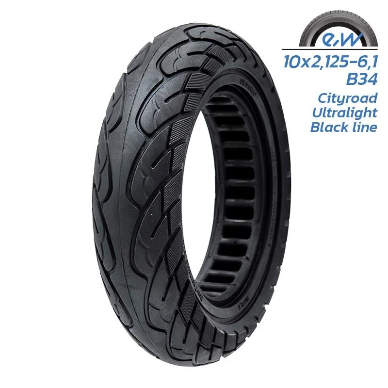 Cauciuc plin antiexplozie pentru trotinete electrice 10 inch 10 X 2,125 - linie neagra